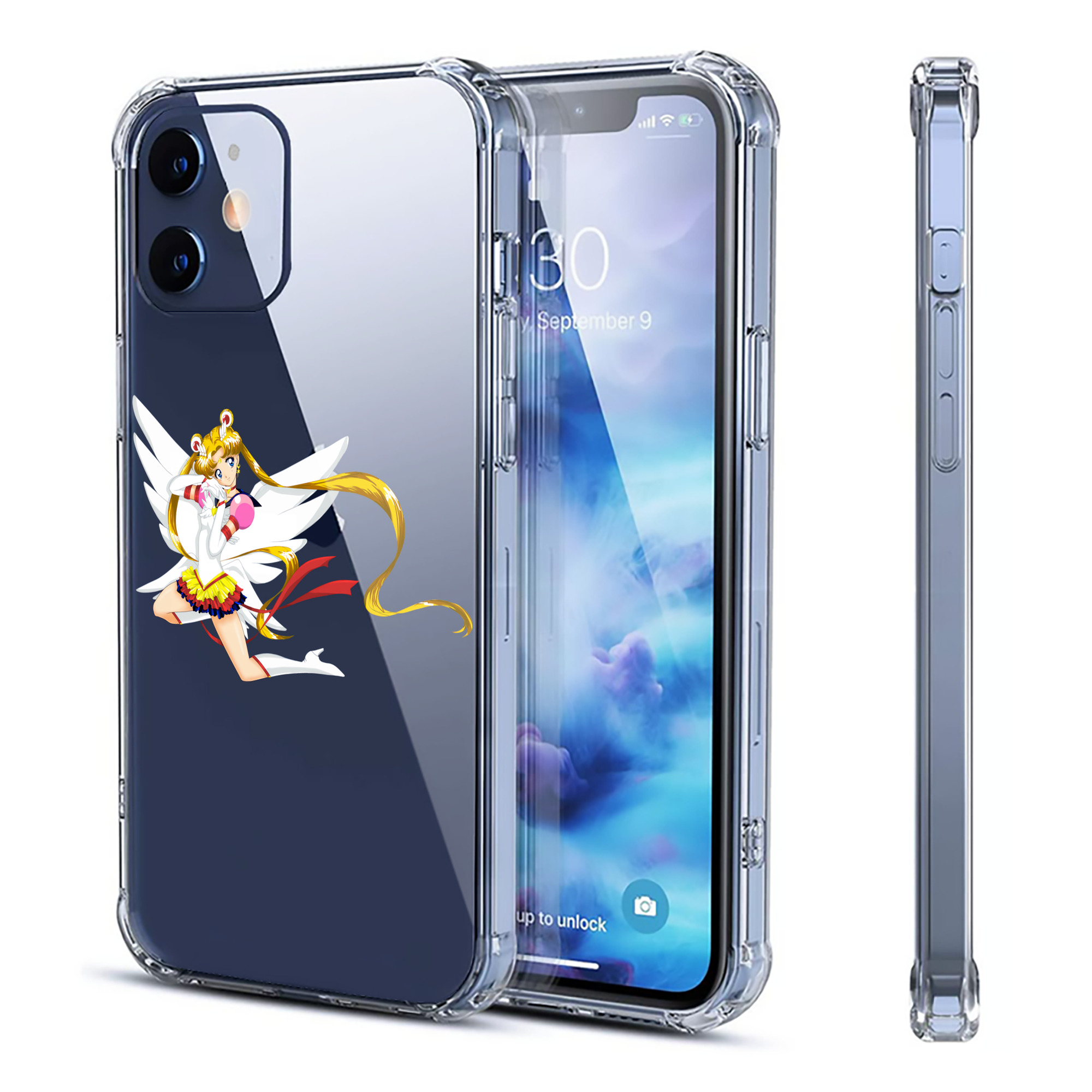 （画像用） 美少女戦士セーラームーン 月野 うさぎ つきの うさぎ Sailor Moon Tsukino Usagi 【iPhone 12シリーズ対応】透明スマホケース（クリアソフトケース）